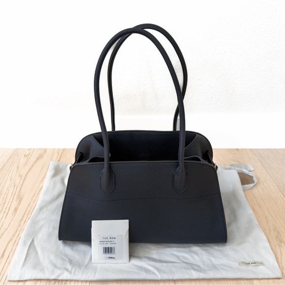 The Row Handbags - The Row Margaux Shoulder 12 Bag in Black Leather